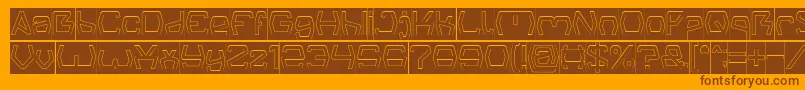 Groovy Kind Of Life Hollow Inverse Font – Brown Fonts on Orange Background