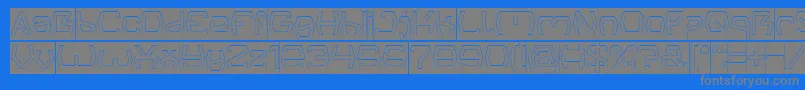 Groovy Kind Of Life Hollow Inverse-Schriftart – Graue Schriften auf blauem Hintergrund