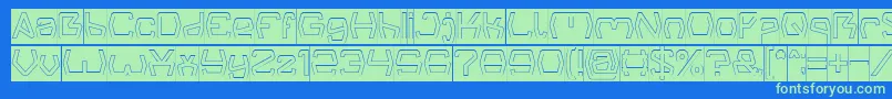 Groovy Kind Of Life Hollow Inverse Font – Green Fonts on Blue Background