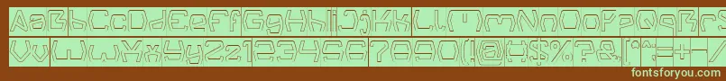 Groovy Kind Of Life Hollow Inverse Font – Green Fonts on Brown Background