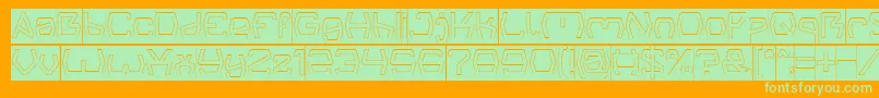 Groovy Kind Of Life Hollow Inverse Font – Green Fonts on Orange Background