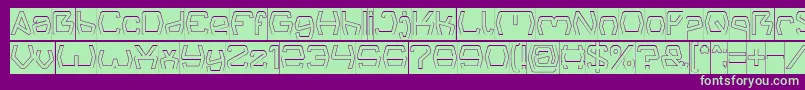 Groovy Kind Of Life Hollow Inverse Font – Green Fonts on Purple Background