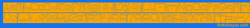 Groovy Kind Of Life Hollow Inverse Font – Orange Fonts on Blue Background