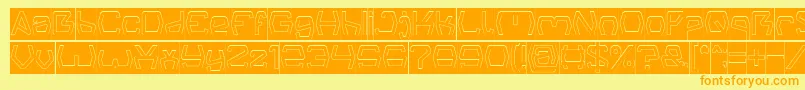 Groovy Kind Of Life Hollow Inverse Font – Orange Fonts on Yellow Background