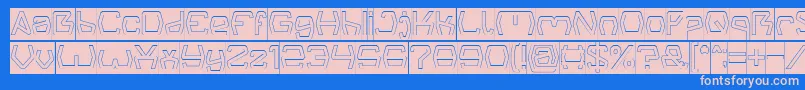 Groovy Kind Of Life Hollow Inverse Font – Pink Fonts on Blue Background