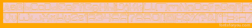 Groovy Kind Of Life Hollow Inverse Font – Pink Fonts on Orange Background
