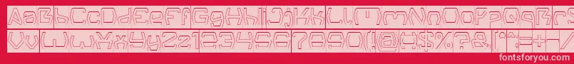 Groovy Kind Of Life Hollow Inverse-Schriftart – Rosa Schriften auf rotem Hintergrund