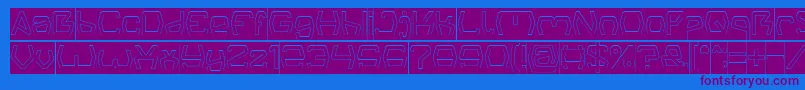 Groovy Kind Of Life Hollow Inverse Font – Purple Fonts on Blue Background