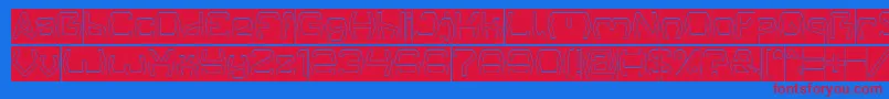 Groovy Kind Of Life Hollow Inverse Font – Red Fonts on Blue Background