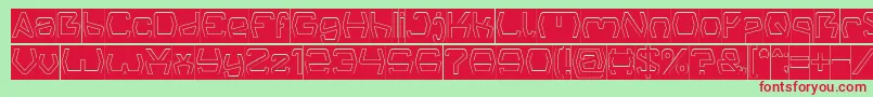 Groovy Kind Of Life Hollow Inverse Font – Red Fonts on Green Background