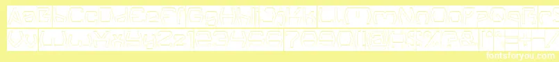 Groovy Kind Of Life Hollow Inverse-Schriftart – Weiße Schriften auf gelbem Hintergrund