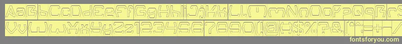Groovy Kind Of Life Hollow Inverse-fontti – keltaiset fontit harmaalla taustalla