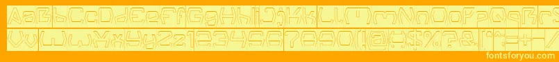 Groovy Kind Of Life Hollow Inverse Font – Yellow Fonts on Orange Background