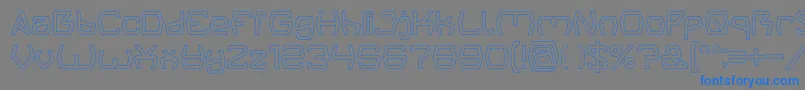 フォントGroovy Kind Of Life Hollow – 灰色の背景に青い文字