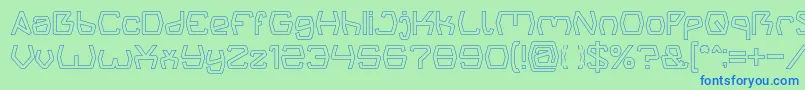 フォントGroovy Kind Of Life Hollow – 青い文字は緑の背景です。