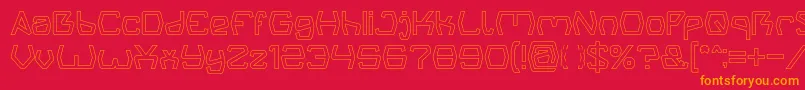 Groovy Kind Of Life Hollow Font – Orange Fonts on Red Background