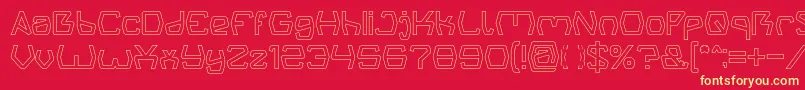 Groovy Kind Of Life Hollow Font – Yellow Fonts on Red Background