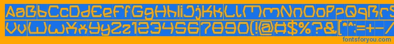 フォントGroovy Kind Of Life Inverse – オレンジの背景に青い文字