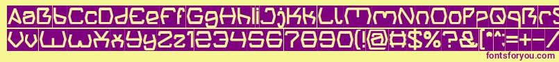 Groovy Kind Of Life Inverse-fontti – violetit fontit keltaisella taustalla