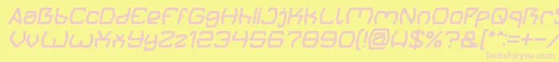 Fonte Groovy Kind Of Life Italic – fontes rosa em um fundo amarelo