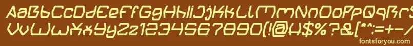 Groovy Kind Of Life Italic-fontti – keltaiset fontit ruskealla taustalla