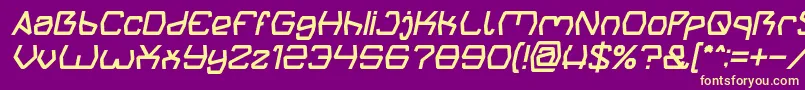 Fonte Groovy Kind Of Life Italic – fontes amarelas em um fundo roxo