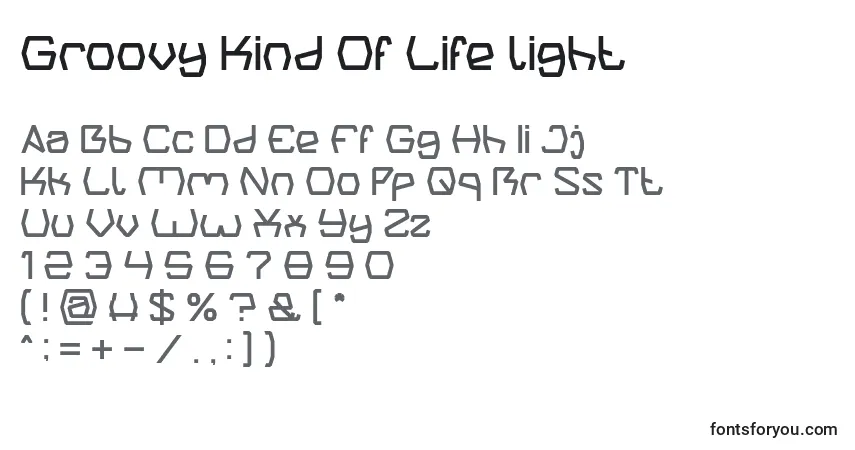 A fonte Groovy Kind Of Life light – alfabeto, números, caracteres especiais