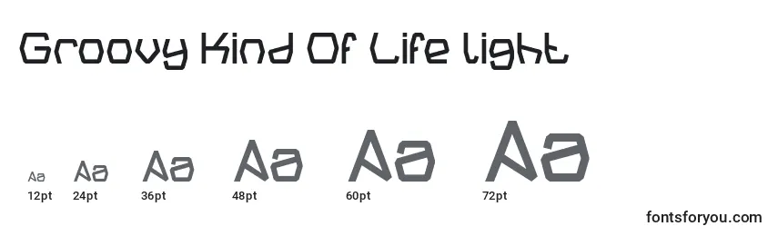 Размеры шрифта Groovy Kind Of Life light