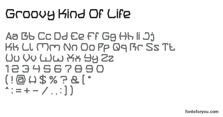 Schriftart Groovy Kind Of Life – Alphabet, Zahlen, spezielle Symbole