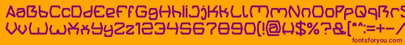Groovy Kind Of Life-Schriftart – Violette Schriften auf orangefarbenem Hintergrund