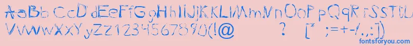 Pleasuregelf Font – Blue Fonts on Pink Background