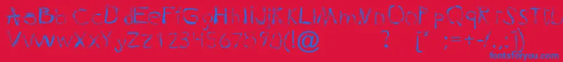 Pleasuregelf Font – Blue Fonts on Red Background