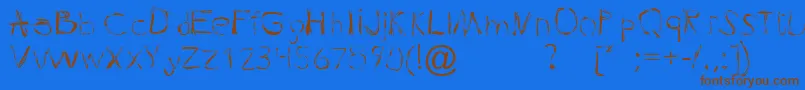 Pleasuregelf Font – Brown Fonts on Blue Background