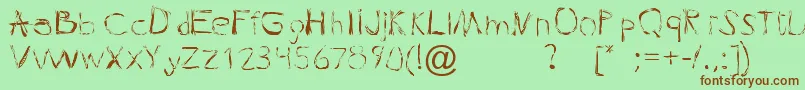 Pleasuregelf Font – Brown Fonts on Green Background