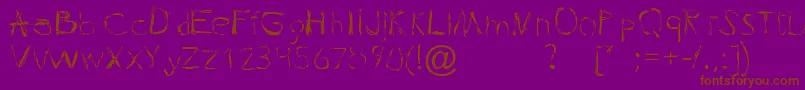 Pleasuregelf Font – Brown Fonts on Purple Background