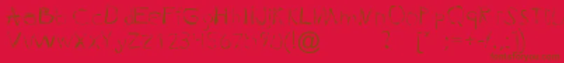 Fonte Pleasuregelf – fontes marrons em um fundo vermelho