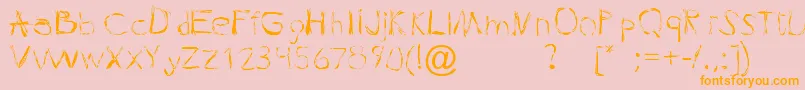 Pleasuregelf Font – Orange Fonts on Pink Background