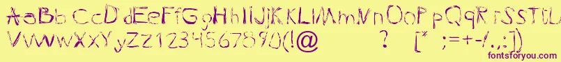 Pleasuregelf Font – Purple Fonts on Yellow Background