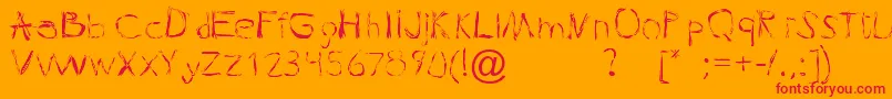 Pleasuregelf Font – Red Fonts on Orange Background