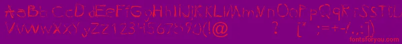 Pleasuregelf Font – Red Fonts on Purple Background