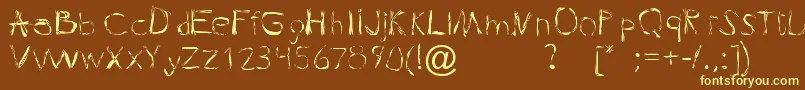 Pleasuregelf Font – Yellow Fonts on Brown Background