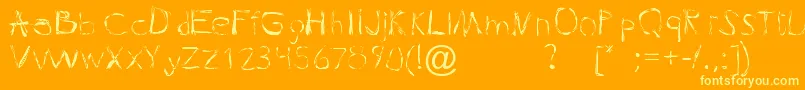 Pleasuregelf-Schriftart – Gelbe Schriften auf orangefarbenem Hintergrund