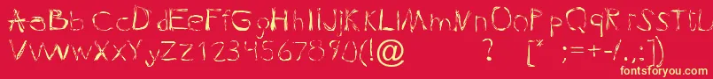 Pleasuregelf Font – Yellow Fonts on Red Background