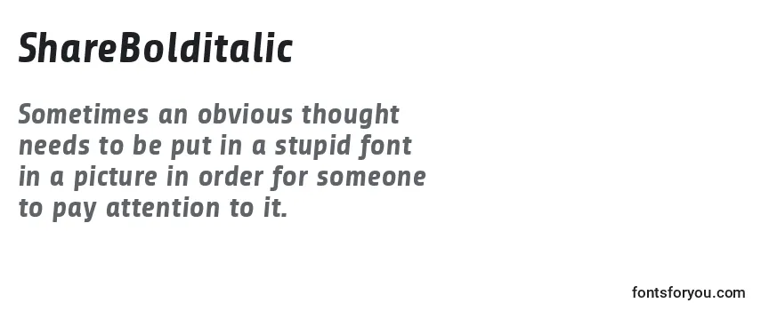 Review of the ShareBolditalic Font