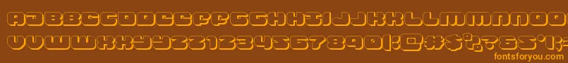 groovysmoothie3d-Schriftart – Orangefarbene Schriften auf braunem Hintergrund