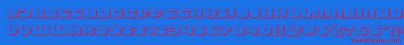 groovysmoothie3d-Schriftart – Rote Schriften auf blauem Hintergrund