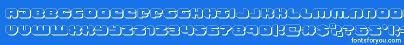 groovysmoothie3d Font – Yellow Fonts on Blue Background