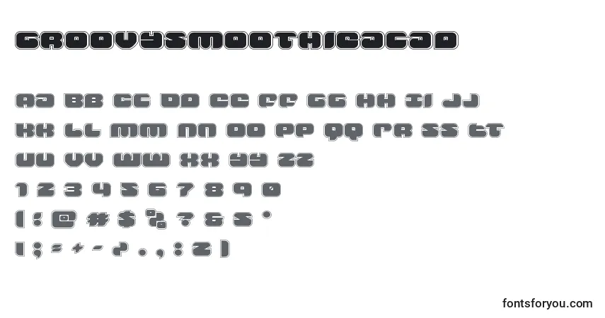 Schriftart Groovysmoothieacad – Alphabet, Zahlen, spezielle Symbole