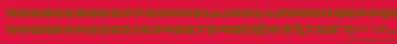 groovysmoothieacad-Schriftart – Braune Schriften auf rotem Hintergrund