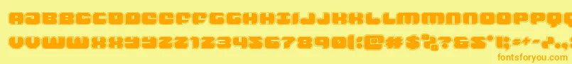 フォントgroovysmoothieacad – オレンジの文字が黄色の背景にあります。